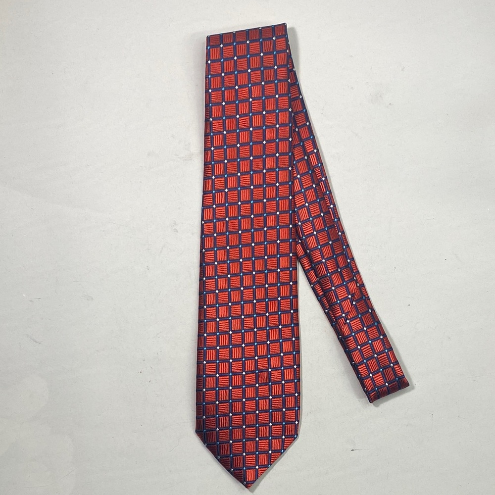 Dunhill Red and Blue Checkered Men's Tie
